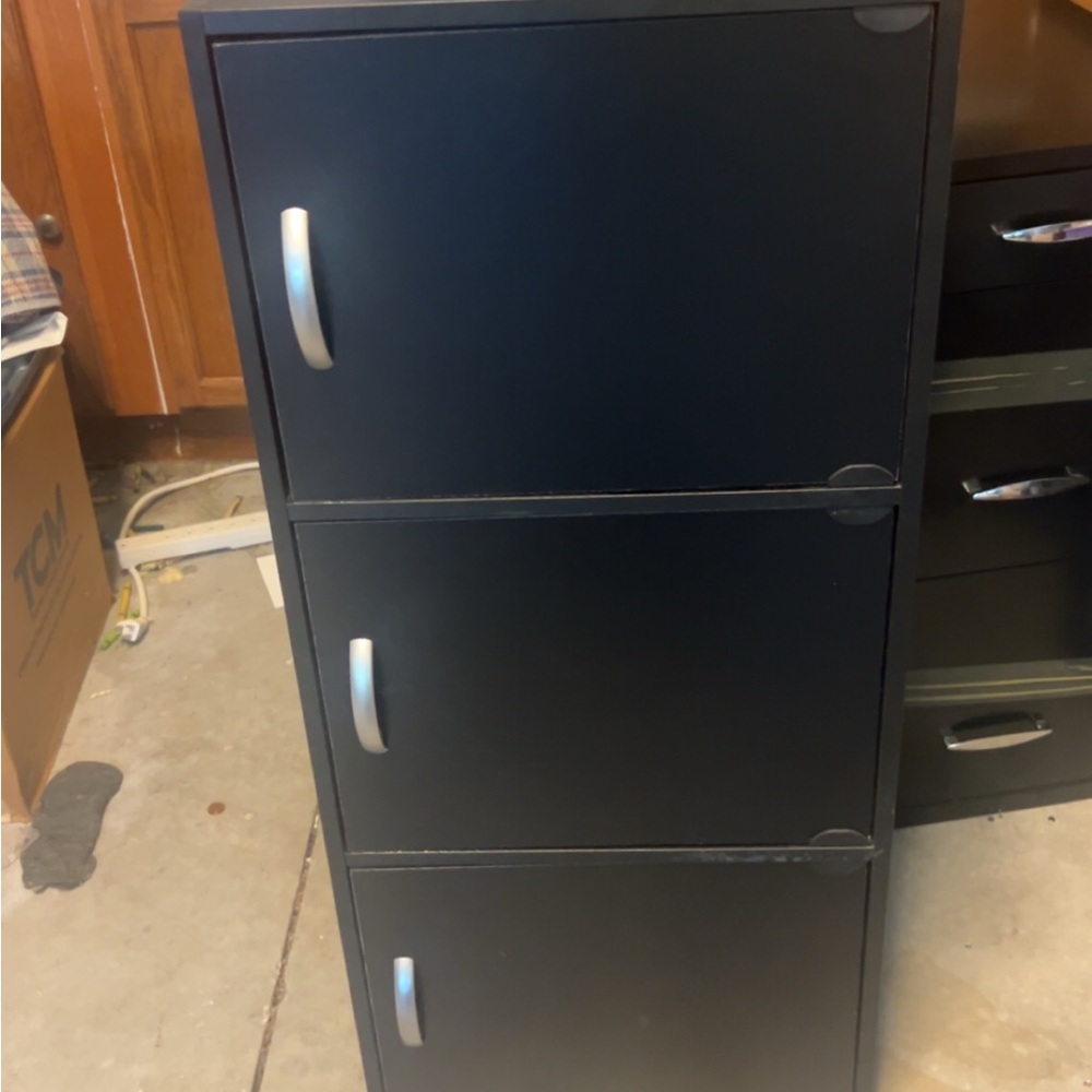 Amazon Black Storage Unit with Silver Handles